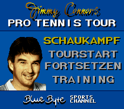 Jimmy Connors Pro Tennis Tour (Germany) Title Screen